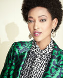 Leopard Jacquard A-Line Coat, Navy/Green