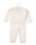 Cashmere Two-Piece Pajama Set, Size 3-12 Months