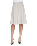 Paneled Twirl Skirt, Silver Cloud
