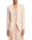 Silk Pleated Long Skort, Blush  