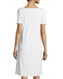 Vittoria Short-Sleeve Nightgown, Off White