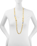 Diamond Lunaria 18k Gold Necklace, 36"L