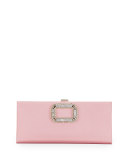 Pilgrim Crystal-Buckle Clutch Bag, Pink