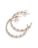 Venetian Quatrefoil Hoop Earrings with Diamonds in Rose Gold
