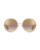 Andie Round Glitter-Trim Sunglasses