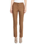 Samantha Skinny Check Pants, Coffee Multi