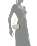 Saffiano Leather Wallet-on-Chain, Light Gray (Pomice)