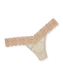 Low-Rise Heather Jersey Thong, Ivory Coal