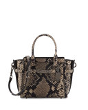 Swagger 21 Snake-Embossed Satchel Bag, Natural
