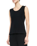 Sleeveless Long Tank, Black  