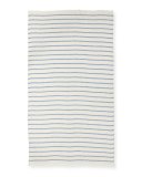 Buckley Striped Scarf with Fringed Edges, Light Gray