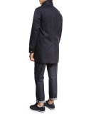Wool-Silk Overcoat, Navy