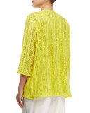 Siesta Mesh Mid-Length Cardigan, Yellow