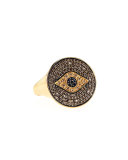 Pave Diamond & Sapphire Evil Eye Ring