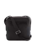 Men's Leather Crossbody Messenger Bag, Black