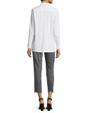 Windowpane Slim-Fit Cropped Pants, Gray
