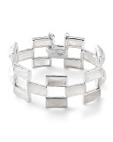 925 Rock Candy Mosaic Bracelet in Clear Quartz/Mother-of-Pearl