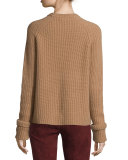 Lux Ribbed Cashmere Sweater, Camel
