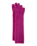Long Cashmere Tech Gloves, Berry