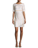 Geometric Sequin Dress, Gold