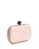 Woven Satin Knot Minaudiere, Pink