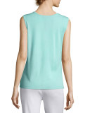 Scoop-Neck Knit Tank, Sea Grass