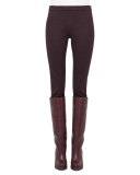 Jersey Side-Zip Skinny Pants, Mangosteen