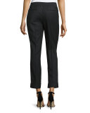 Easy-Fit Cropped Straight-Leg Pants, Black