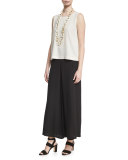 Drama Silk Georgette Wide-Leg Pants