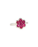 Platinum &  Ruby Flower Ring