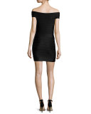Spotlight Star Off-the-Shoulder Bandage Dress, Black