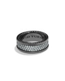 Men's Three-Row Band Ring with Sapphire