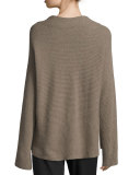 Ribbed Wool-Cashmere Funnel-Neck Sweater