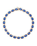 Lily 18K Rose Gold-Washed Button Rivière Necklace, Cobalt