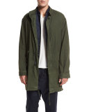 Canvas Utility Parka Jacket, Olive