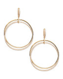 18k Pink Gold & Diamond Interlocking Hoop Earrings