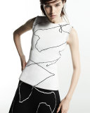 Calder Sleeveless Line Art Top, White