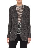 Tweed Two-Button Cardigan, Black/White