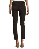 The Icon Faux-Suede Ankle Jeans, Smokey Quartz