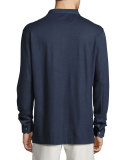 Katsura Cotton-Silk Long-Sleeve Polo Shirt