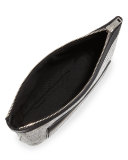 Canvas Zip-Top Pouch Bag, Black/White