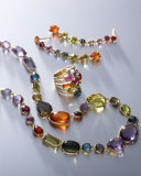 18k Rock Candy Mosaic Cascade Ring, Fall Rainbow