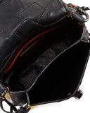 17 Patchwork Turn-Lock Saddle Bag, Nude Pink