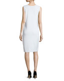 Sleeveless Sheath Tank Dress, White, Plus Size 