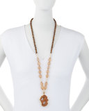Long Sliced Druzy Pendant Necklace