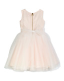 Sleeveless Embroidered Tulle Dress, Pink/Multicolor, Size 2-6