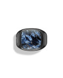 Pietersite Cushion Signet Ring