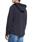 Water-Resistant Hooded Shirt Jacket, Coastal Navy Blue