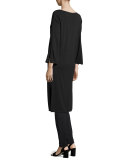 3/4-Sleeve Ponte Tunic/Dress 
