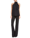 The Morrison Silk Chiffon Tank, Black